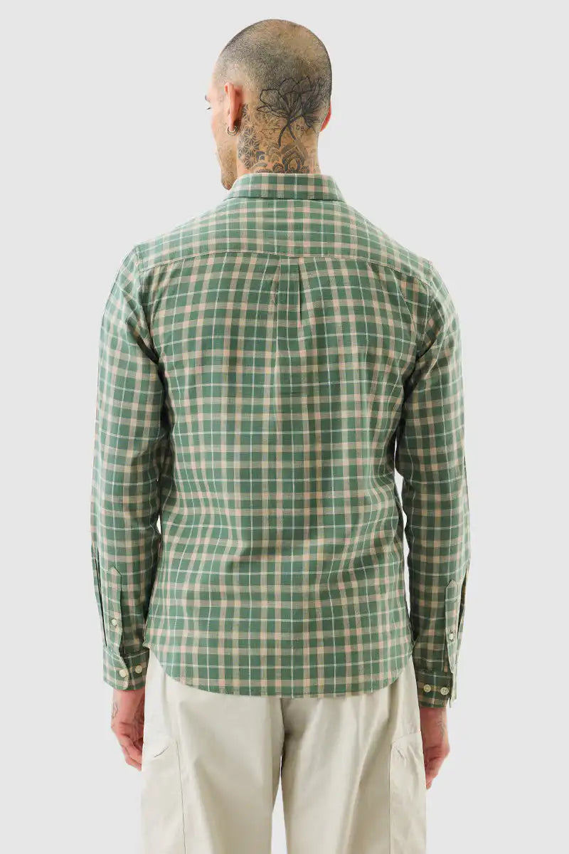 Green Checks Regular Fit Shirt