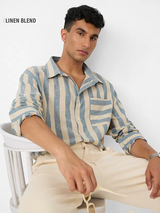Cotton Linen Stripes: Coastal Shirt