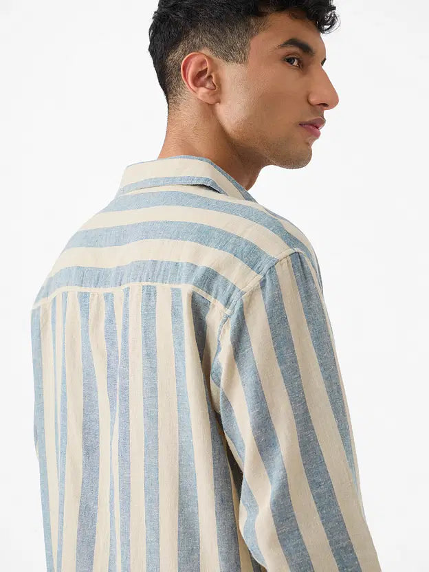 Cotton Linen Stripes: Coastal Shirt