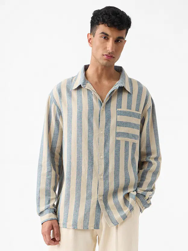 Cotton Linen Stripes: Coastal Shirt