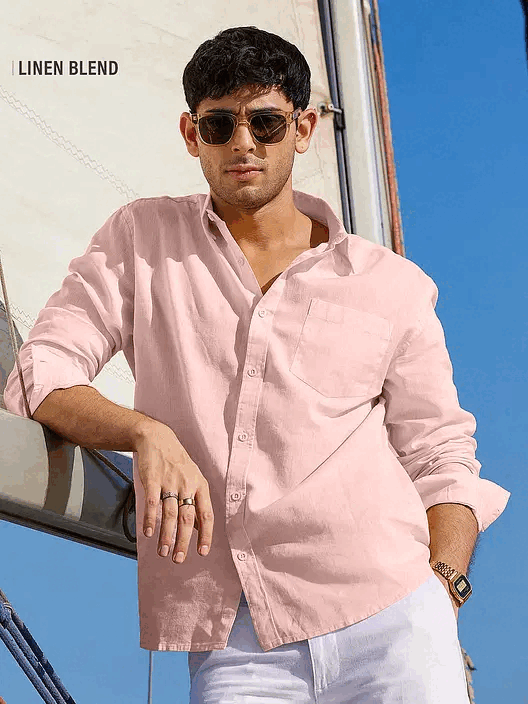 Cotton Linen: Lobster Bisque Shirt